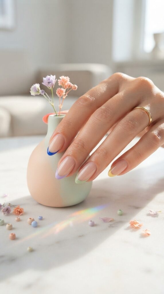 Colored Micro French Tips