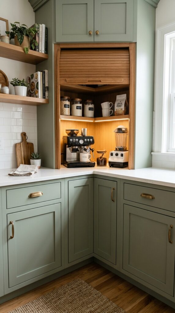 Corner Appliance Garage Cabinet