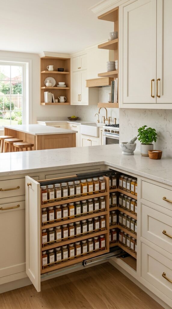 Corner Pull-Out Spice Storage