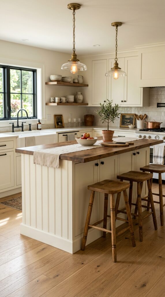 Farmhouse Beadboard Kitchen Island
