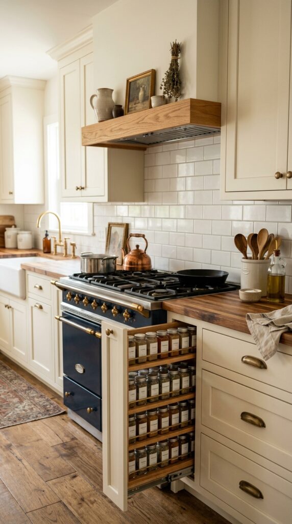 Farmhouse-Style Pull-Out Spice Rack
