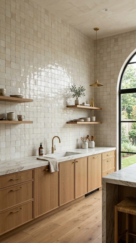 Floor-to-Ceiling Zellige Backsplash