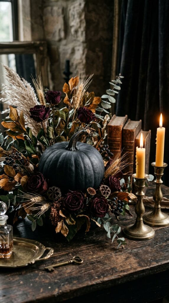 Gothic Dried Flower Pumpkin