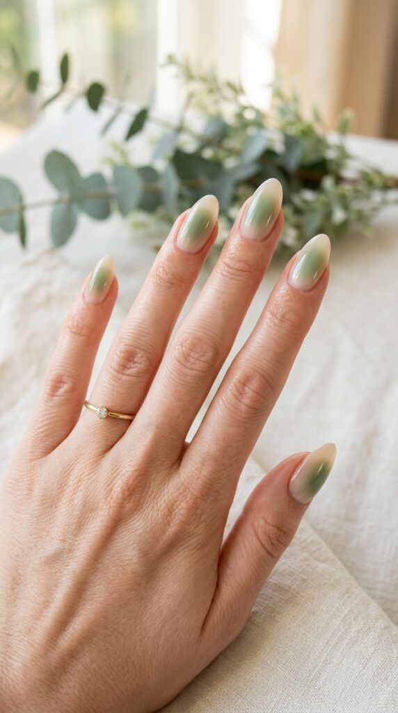 Green Aura Airbrush Nails
