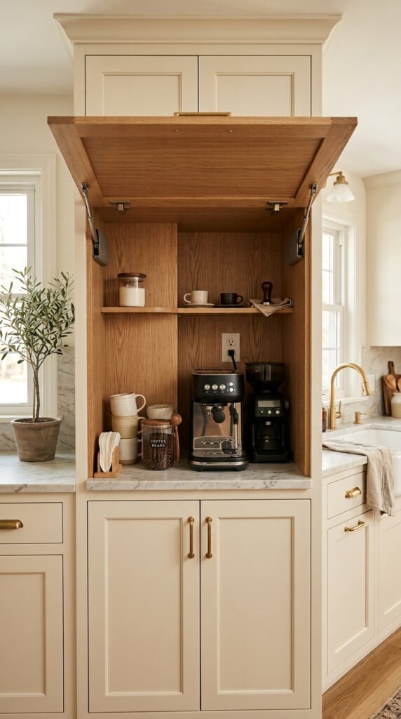 Hidden Coffee Station Cabinet