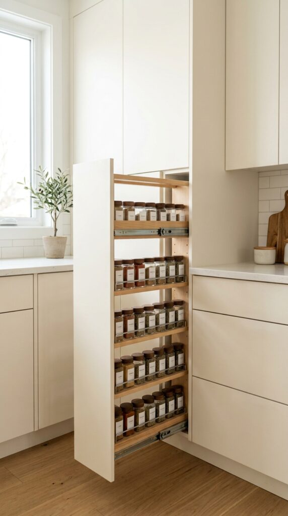 Hidden Pull-Out Spice Rack