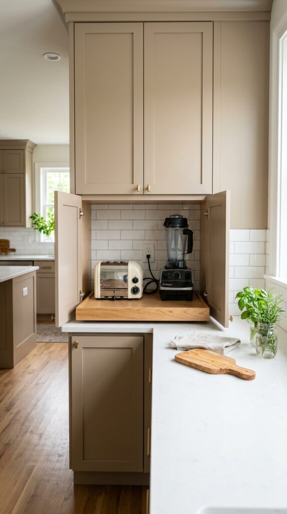 Hidden Toaster and Blender Cabinet