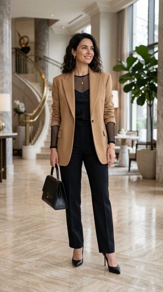 Mesh Top Under a Blazer