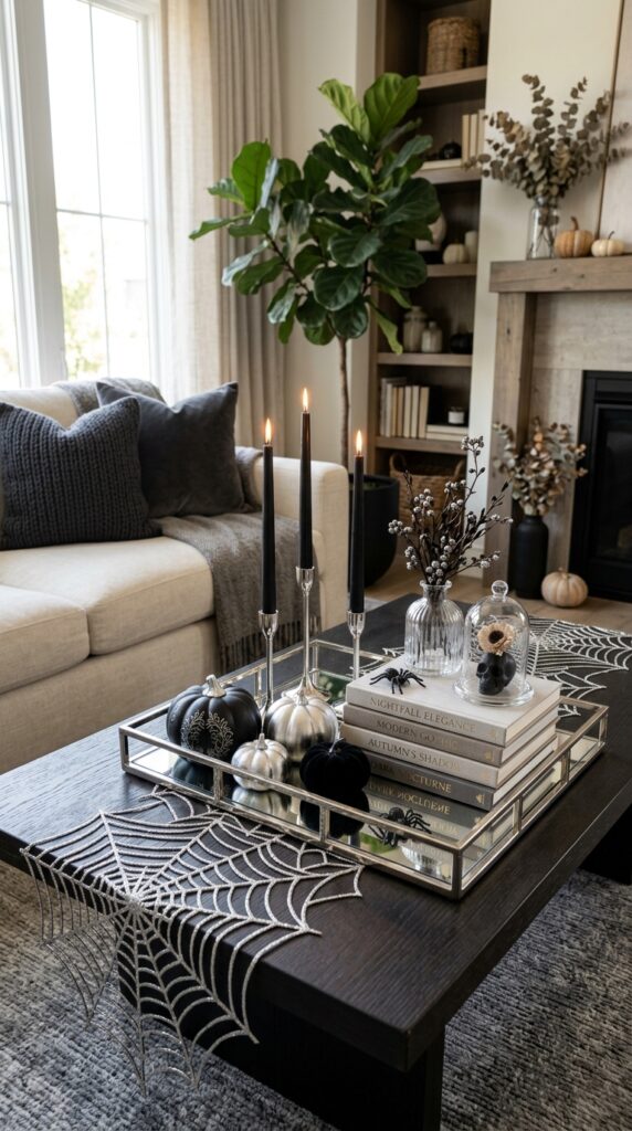Metallic Silver Web Coffee Table