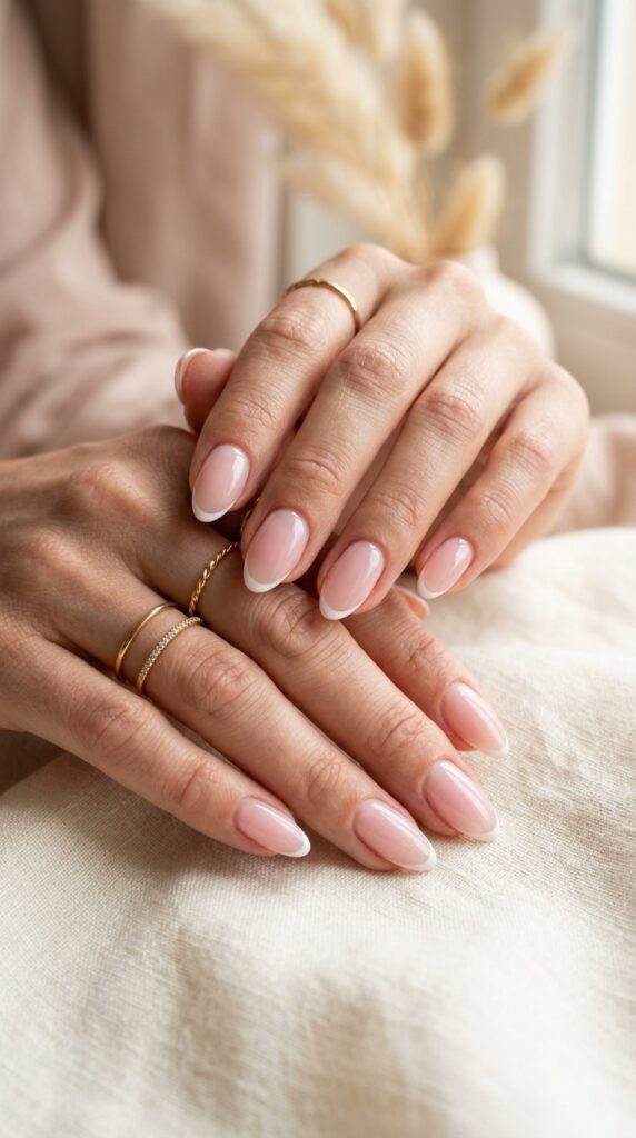 Milky Pink Micro French Nails