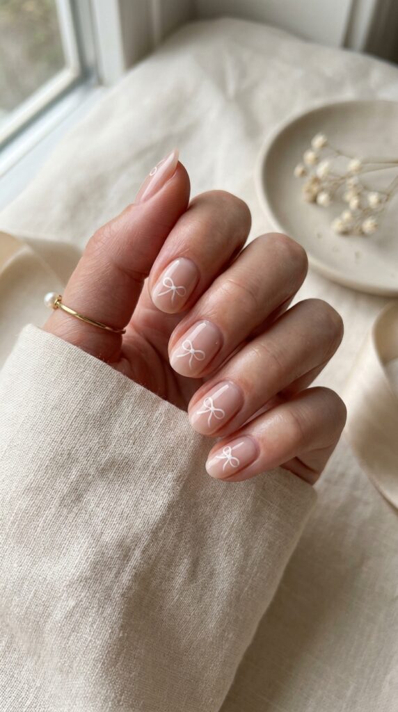 Minimalist Coquette Bow Nails