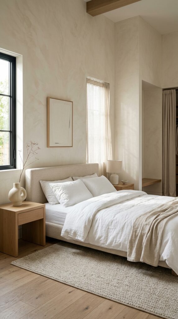 Minimalist Ivory Limewash Walls