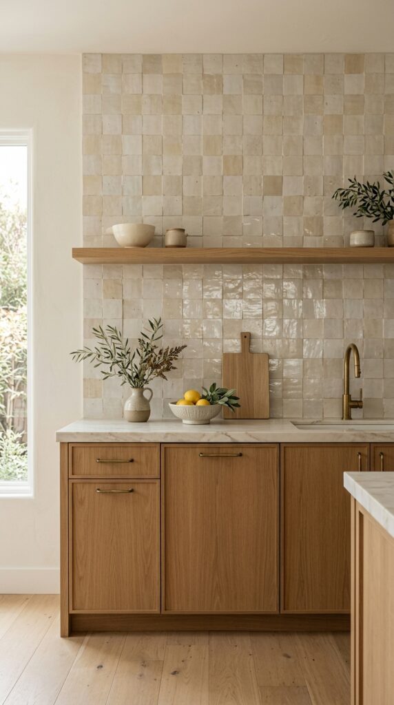 Minimalist Neutral Zellige Backsplash