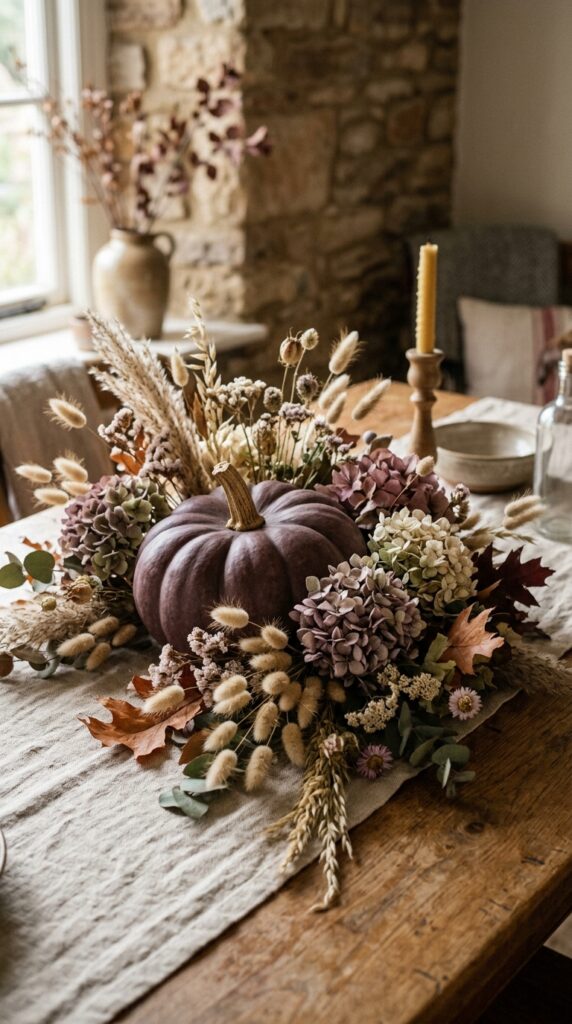 Moody Plum Pumpkin Arrangement