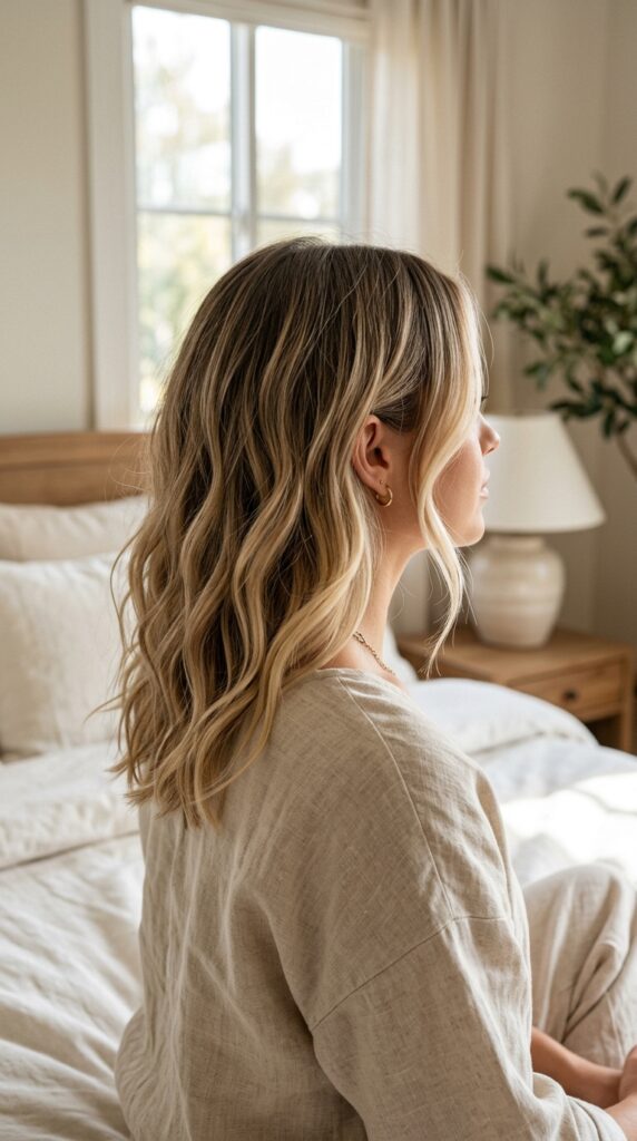Natural Blonde Money Piece With Lived-In Roots