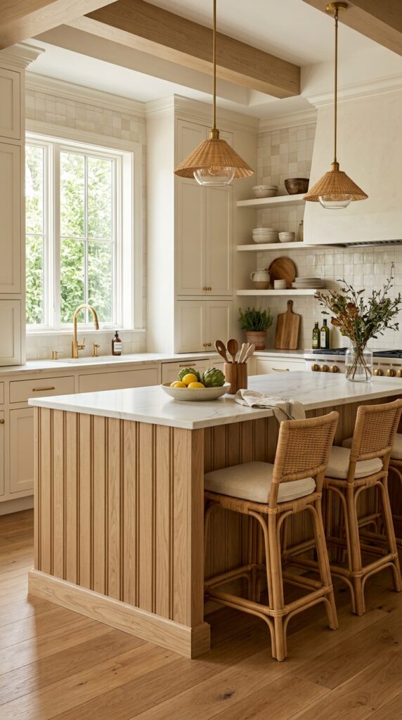 Natural Wood Beadboard Island Wrap