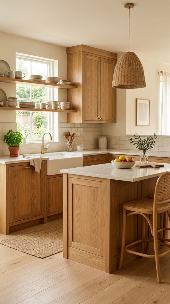 Natural Wood Shaker Cabinet Doors