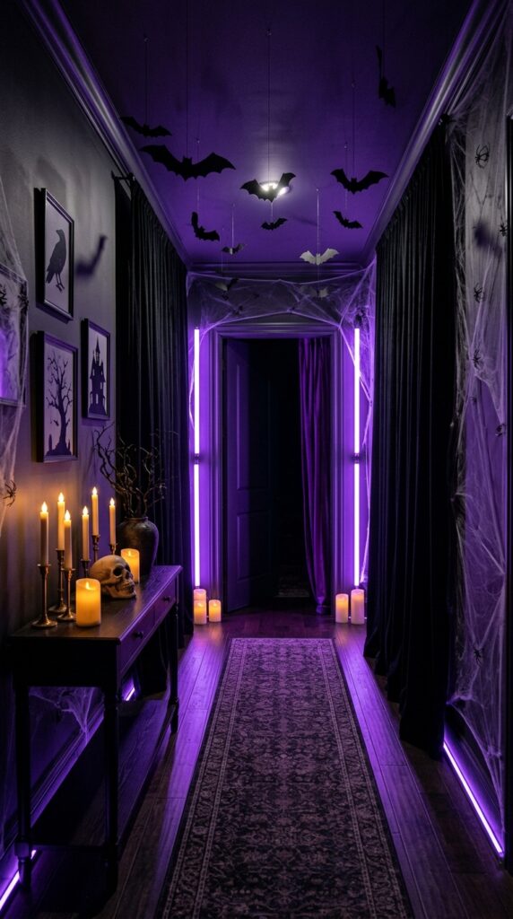 Neon Purple Haunted Entryway