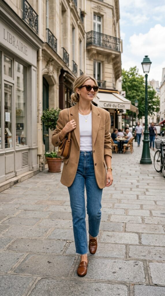 Oversized Blazer With Straight-Leg Jeans