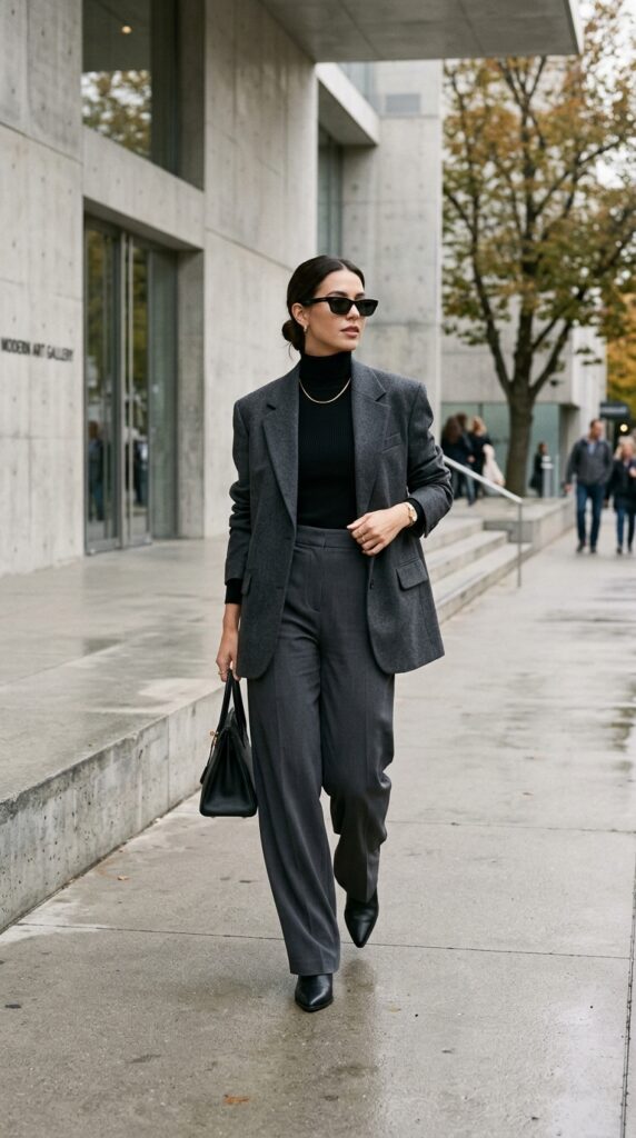 Oversized Blazer With Wide-Leg Trousers