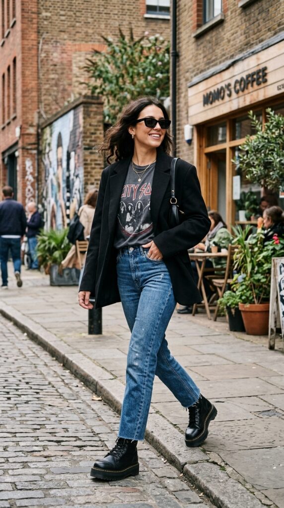 Oversized Blazer With a Graphic Tee