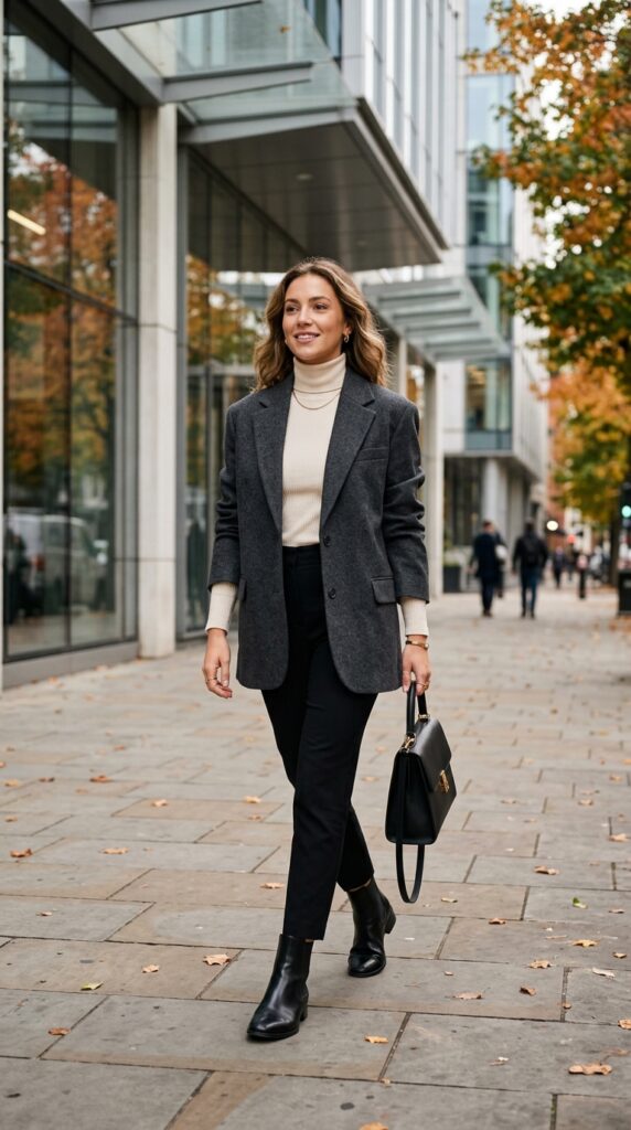 Oversized Blazer With a Turtleneck