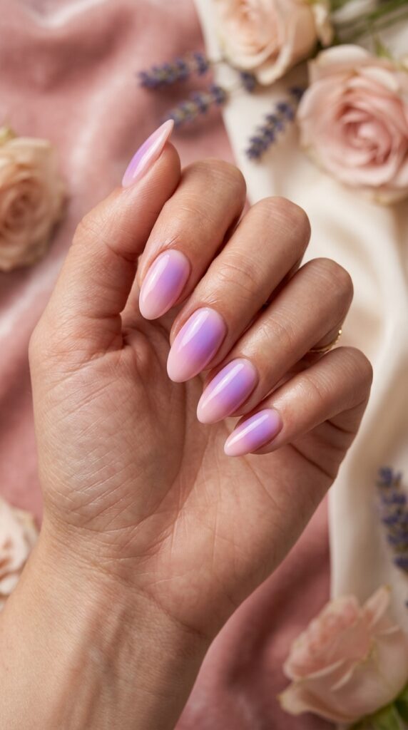 Pink and Purple Aura Nails
