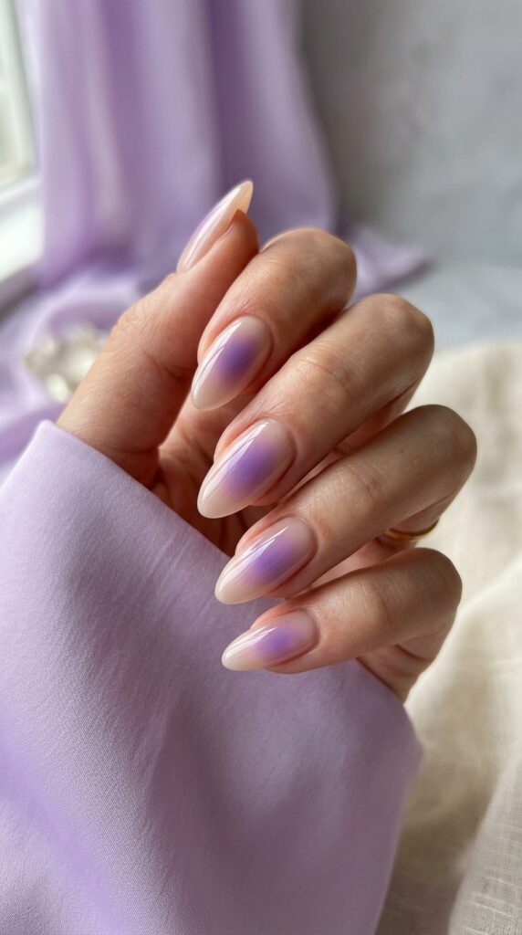 Purple Aura Airbrush Nails