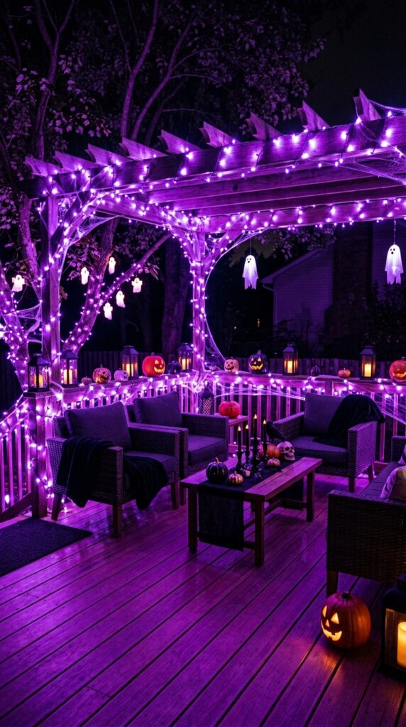 Purple Neon Halloween Patio