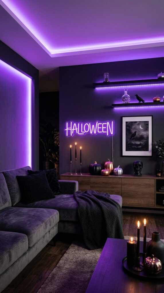 Purple Neon Living Room
