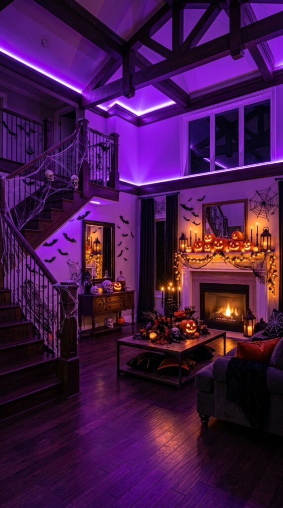 Purple Neon and Orange Halloween Glow