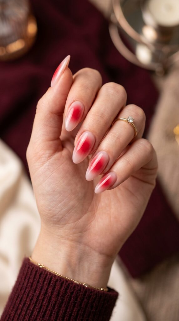 Red Aura Airbrush Nail Art