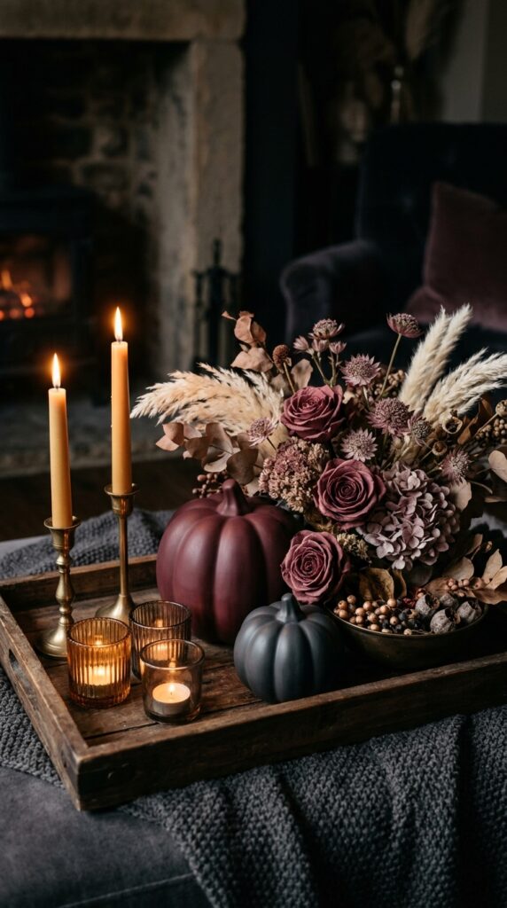 Romantic Candlelit Pumpkin Arrangement