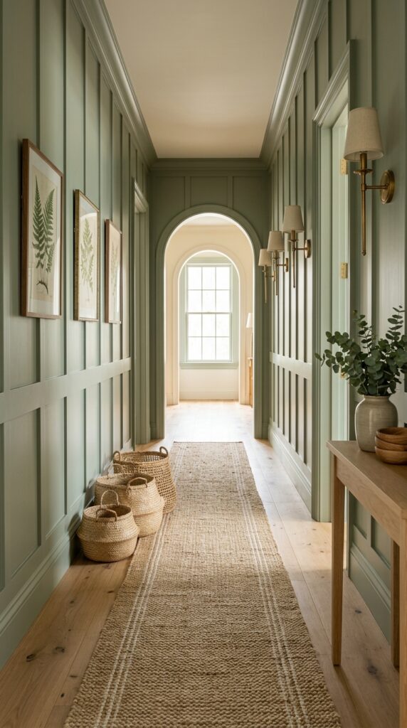 Sage Green Board and Batten Walls