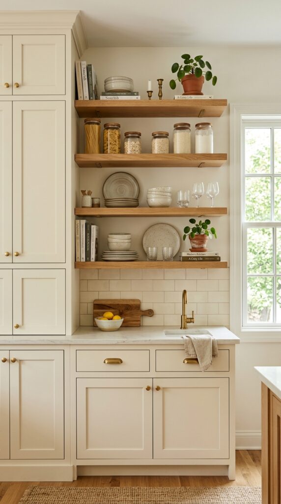 Shaker Cabinet Doors with Open Shelving