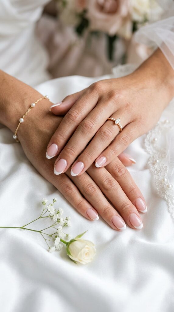 Short Almond French Tip Nails