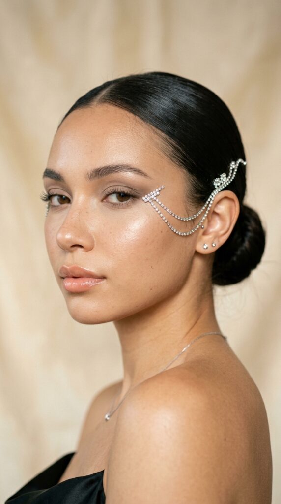 Silver Face Jewel Chain
