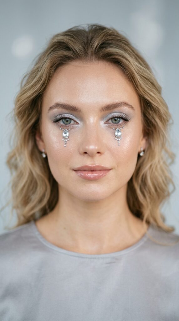 Silver Tears Face Jewels