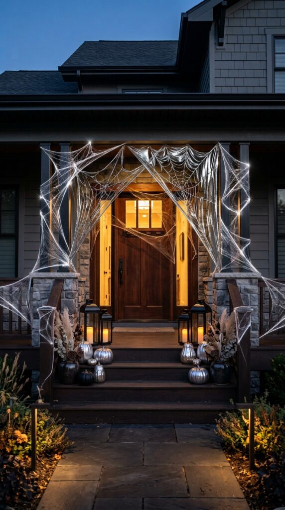 Silver Web Front Porch Decor
