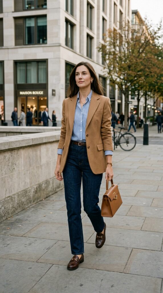 Striped Shirt With a Blazer