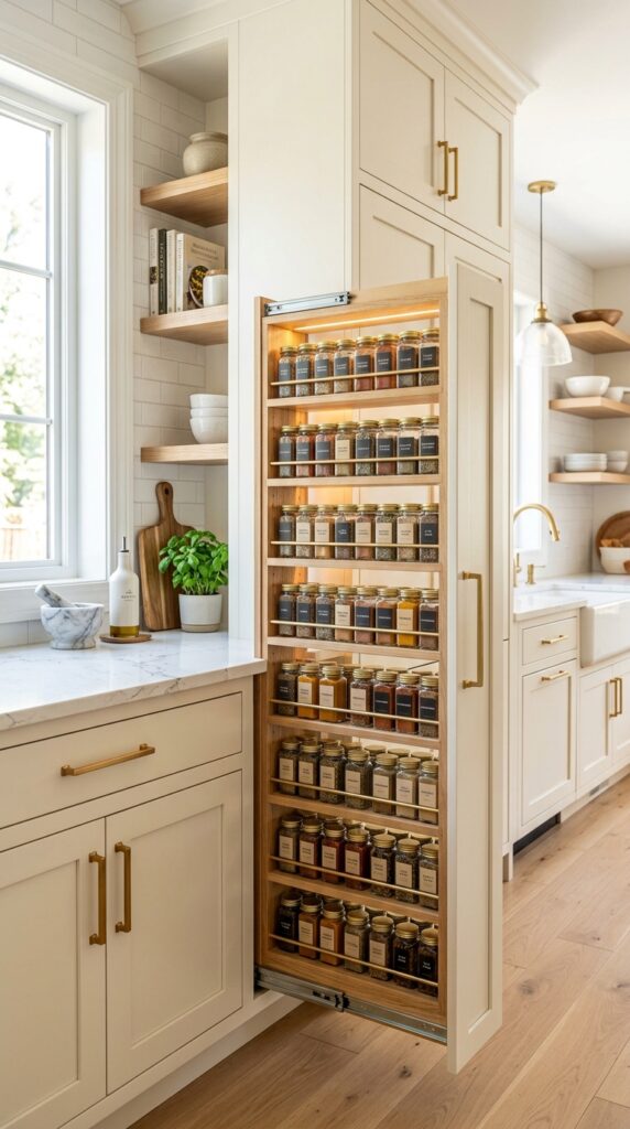Tall Pull-Out Spice Cabinet