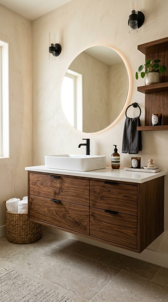 Walnut Floating Bathroom Vanity