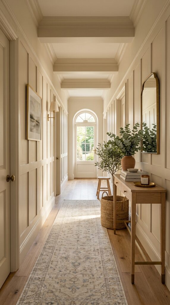 Warm Beige Board and Batten Hallway