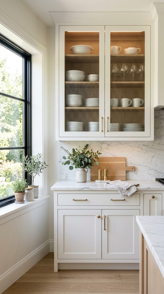 Reeded Glass Pantry Cabinet Doors