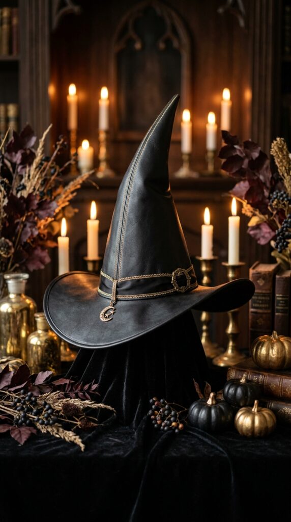 Witch Hat With Gold Details