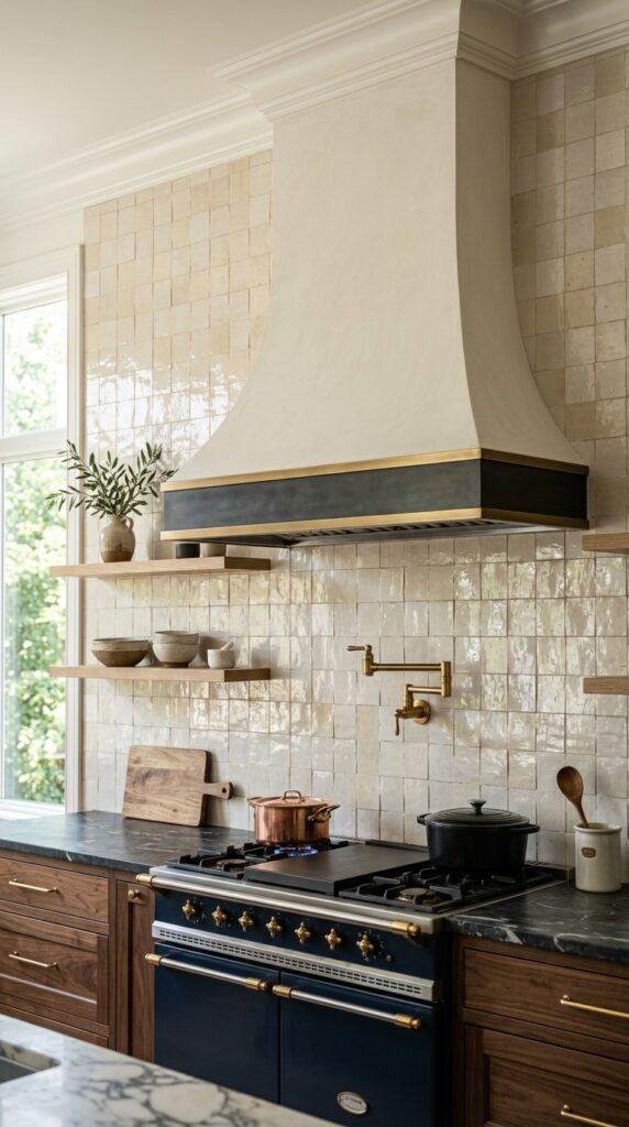 Zellige Tile Behind the Range
