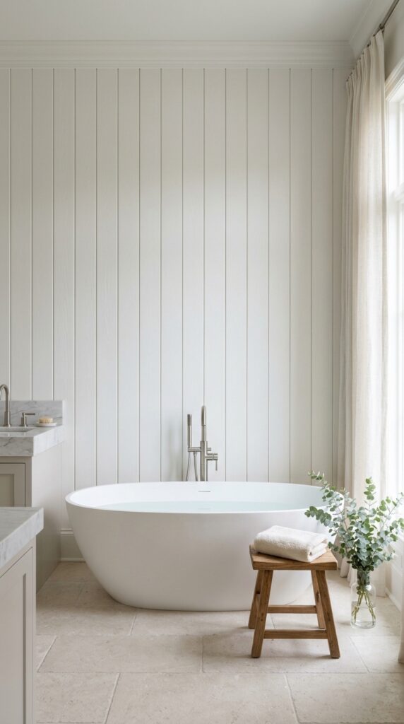 Bathroom Vertical Shiplap Wall Paneling