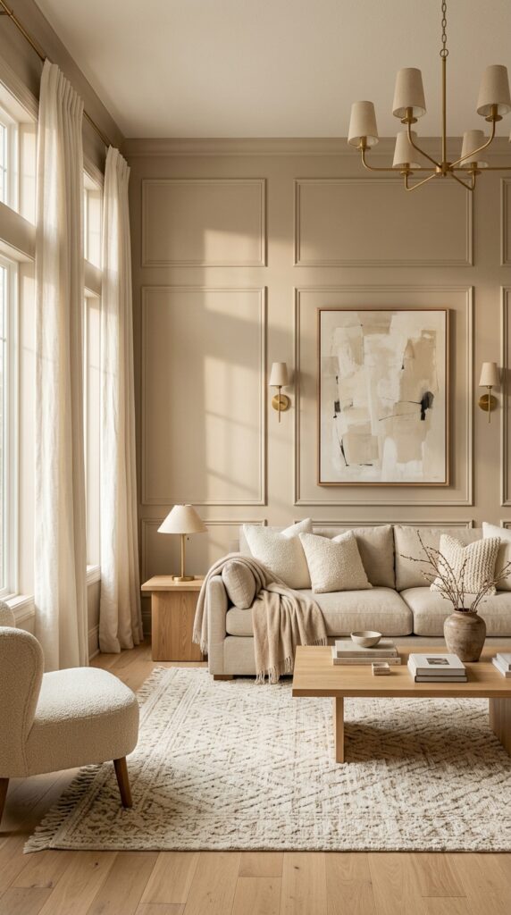 Beige Picture Frame Molding Walls