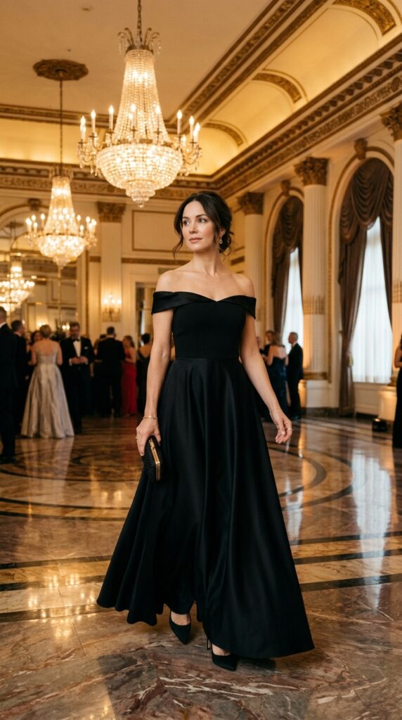 Classic Black Floor Length Gown