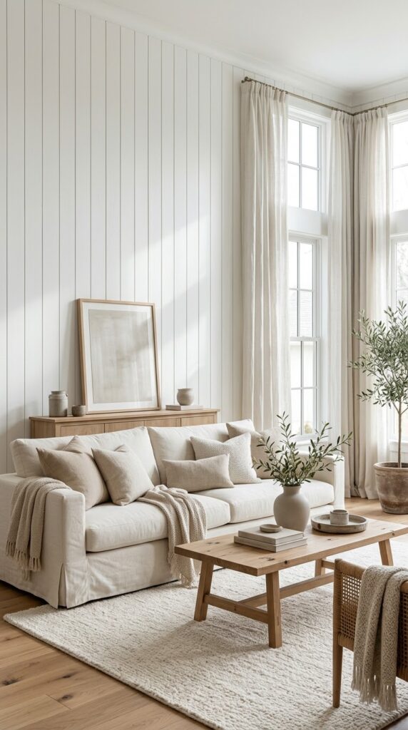 Classic White Vertical Shiplap Walls
